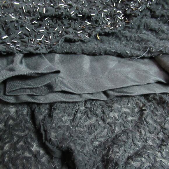 Vtg Stenay Black Beaded Evening Mermaid Dress Sz 10 Whimsigoth Prom Vamp 90s Y2K - Picture 4 of 14